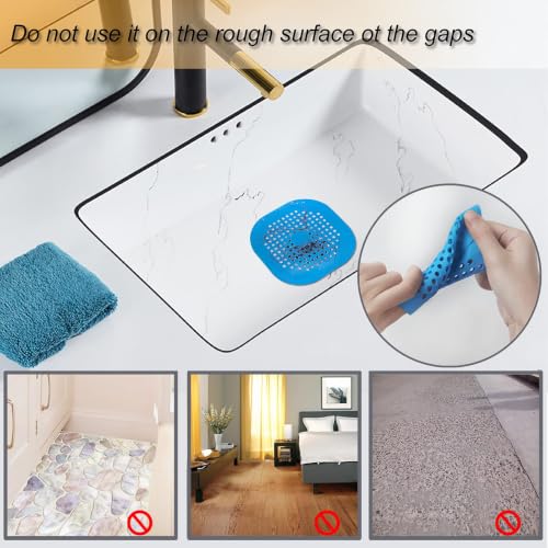 Bovinde Hair Drain Catcher,Square Cover for Shower 2 Pack (Blue) - color: Blue