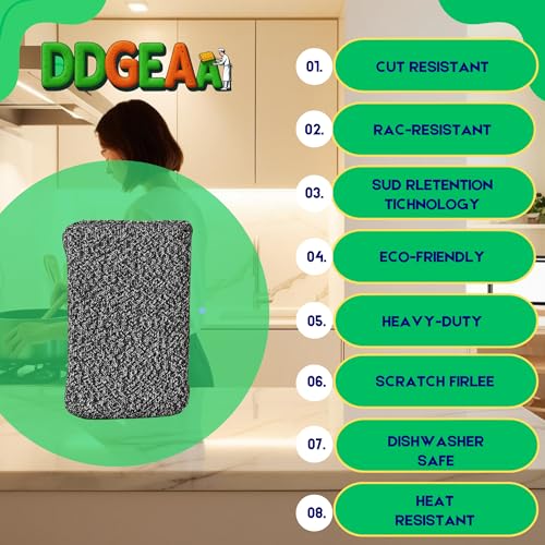 Heavy Duty Kitchen Sponges, 4 Pack Grey Non Scratch Cleaning Pads - size: 4 Pack