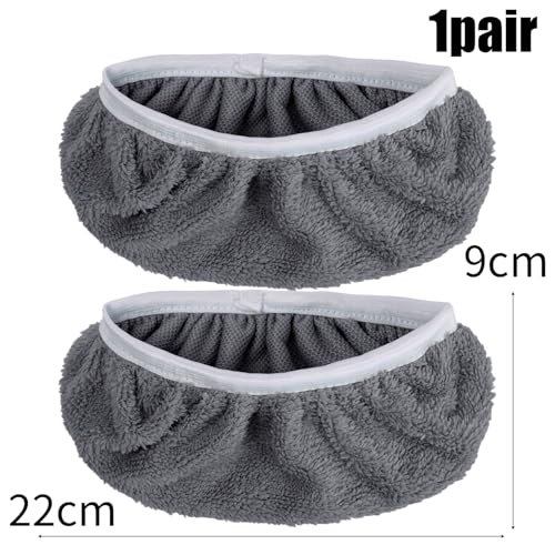 2IN1 Reusable Mop Mat Floor Sweeping Mops Fill Household Cleaning Tools Dust Mop Cloth Dry and Wet Use Shoe Cover,22*9cm (Grey,2pcs) - color: Grey,2pcs
