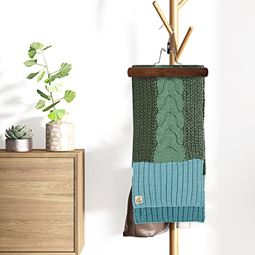 Nature Smile Wooden Pants Skirt Hangers, Smooth Finish Solid Wood Non Slip Jeans Slack Clamp Hangers Hair Extension Hangers (10 Pack Retro)… - color: Retro