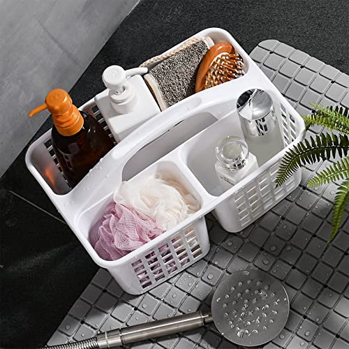 Portable Shower Caddy Basket Plastic Storage Basket with Compartments White - color: White