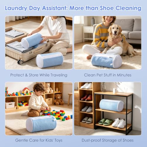 Large Shoe Washing Machine Bags for Sneakers & Tennis Shoes, Blue 2-Pack - color: Blue