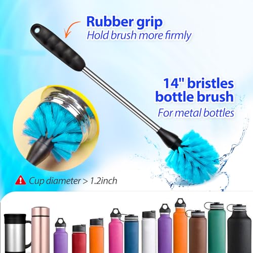 Holikme Bottle Brush Tube Cleaning Lab Set with Long Handle,Pink - color: Pink