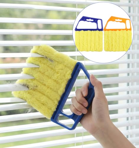 2 Pcs Blind Cleaner Tool, 7 Finger Blind Duster for Wood Blinds Microfiber