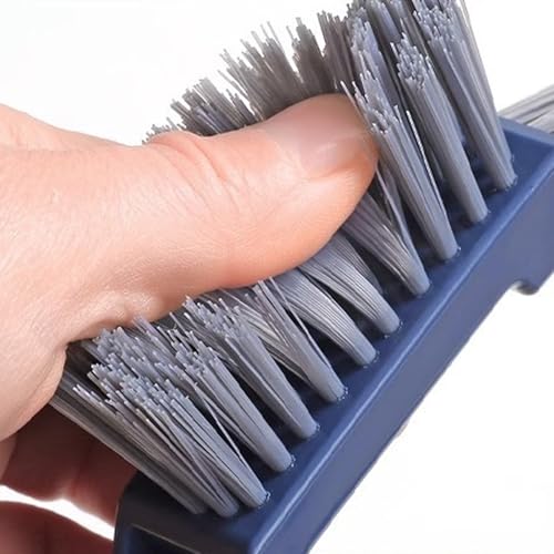 Multi-Purpose Bathroom Crevice Cleaning Brush with Ergonomic Handle for Narrow Gap Tile Edge and Window Track Scrubbing - color: Blue
