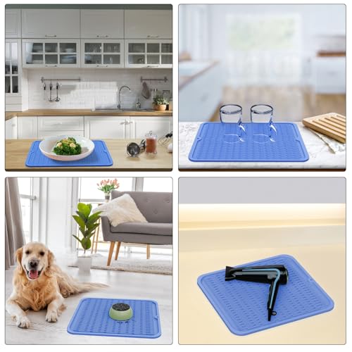 ZLR 4-in-1 Silicone Mat: Air Fryer & Coffee Maker, 12"x12", Lichen Blue - color: Lichen Blue, size: 12" x 12"