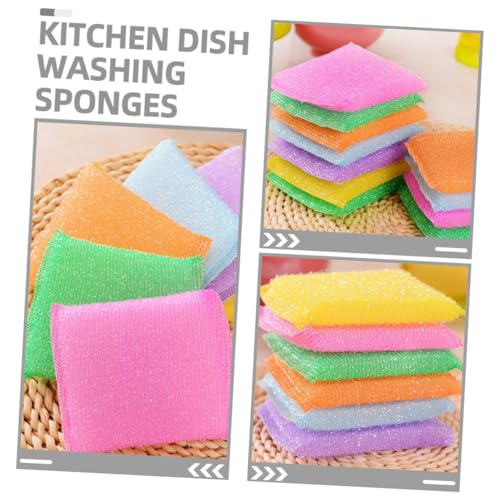 20pcs Non Scratch Kitchen Dish Scrubbers with Ultra Fine Sponges Scratch Scrub Pads for Pots Pans and Hard Surfaces Odorless for Household Cleaning Random Color