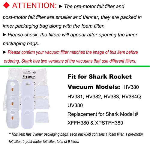 Dttery HV380 HV381 HV382 HV383 Filter Replacement for Shark Rocket DuoClean