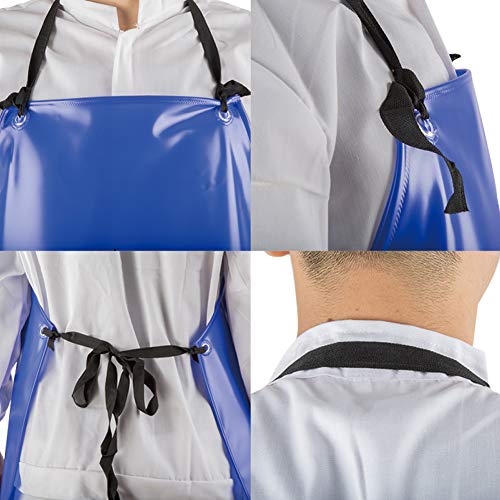 Chemical Resistant Vinyl Apron - Blue Plus Size PVC Aprons(2 Pack) - color: Blue(2pack)