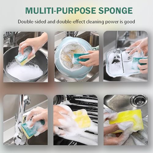 Sponges Kitchen 16 Count, Heavy Duty Scrub Sponges for Cleaning