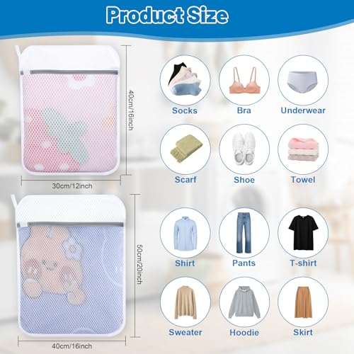 4-Pack Durable Honeycomb Mesh Laundry Bags for Delicates, 2M + 2L - color: 120gsm Honeycomb Mesh, size: 2M+2L