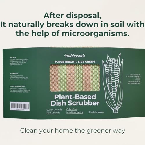 mibboom's Dish Scrubbers – Non-Scratch, Reusable Kitchen Sponges for All-Purpose Cleaning, Made in Korea, 4 Pack (7.6 x 7.4 in) - color: 4 Pcs