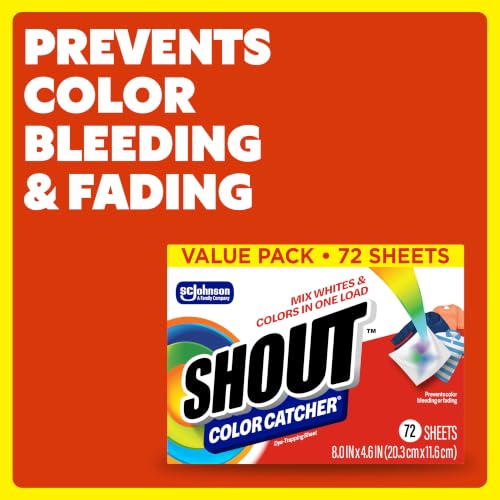 Shout Color Catcher Dye-Trapping Laundry Sheets, 72 Count, (4-Pack) - size: 72 Count (Pack of 4)