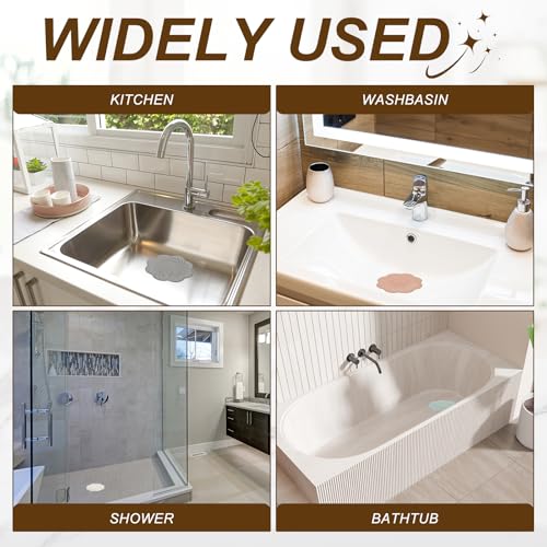 uxcell 2 Pcs Shower Silicone Drain Cover, 5.7 Inch Shower Hair Catcher Drain Cover for Shower Room Bathtubs Kitchen Sink Laundry Room, Black/White(Flower) - color: Black/White