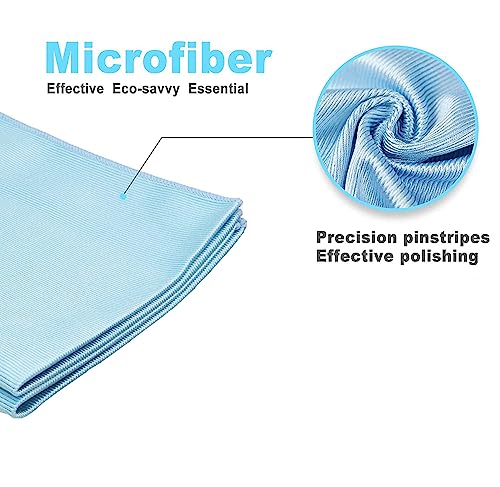 Longmann Window Cleaning Cloth, Glass Cloth, Cleaning Cloth, Streaks Schatches Free (Blue 4 Pack) - color: Blue 4 Pack