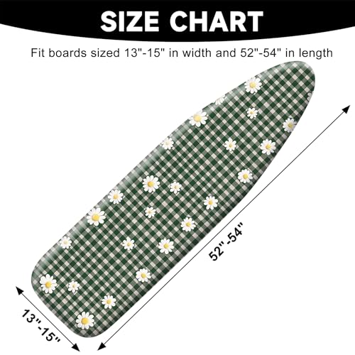 Ironing Board Cover 15"x54",Standard Ironing Board Replacement Cover,Easy Fit - color: Grass Green, size: 15"x54"