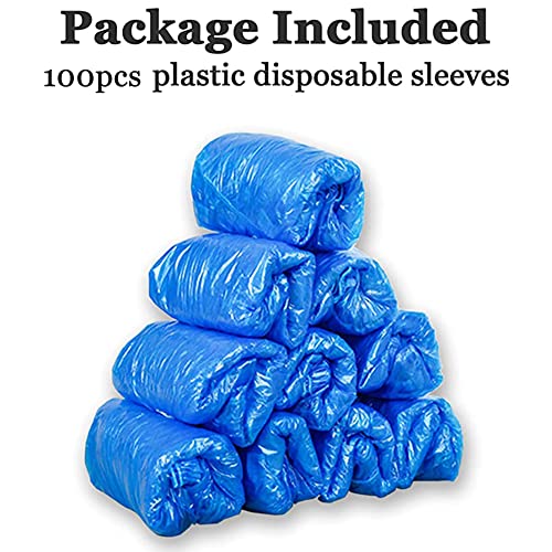 Yzurbu Disposable Arm Sleeves, Plastic Waterproof Oversleeves Protector Covers with Elastic on Cuff - color: Blue - 100pcs