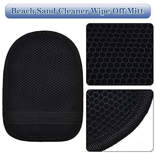 Skylety 2 Pcs Beach Sand Remover Mitts, Soft Wipes for Skin and Feet Blue - color: Blue