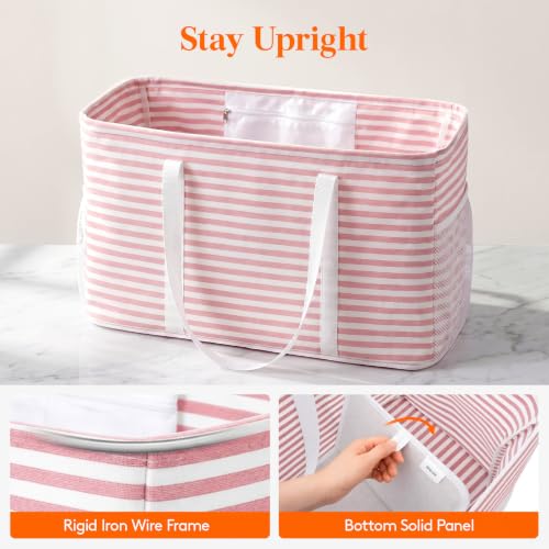 Lifewit Large Tote bag, Reusable Shopping Grocery Bags - color: Pink