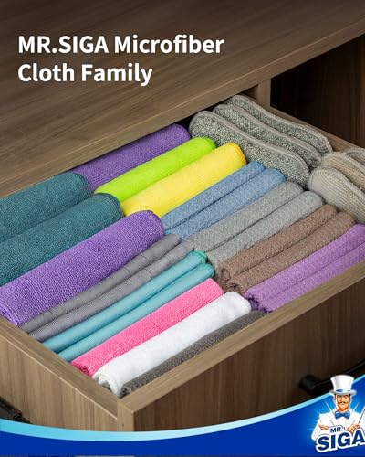 MR.SIGA Waffle Weave Cleaning Cloths, Ultra Absorbent and Lint Free, 6 Pack