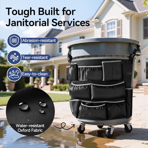 Housolution 3 Tier Upgrade Trash Can Caddy Cleaning Supplies Bag