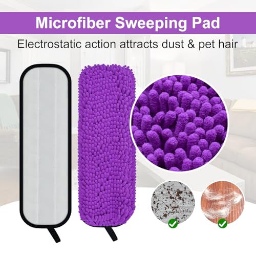 DLAIMI 4 Pack Pet System Microfiber Sweeping Pad for Bona Mops, Microfiber Cleaning Pad for Hardwood Floors Dry Wet Cleaning - Picks Up Pet Hair - Includes 2 Sweeping Pads and 2 Deep Clean Pad