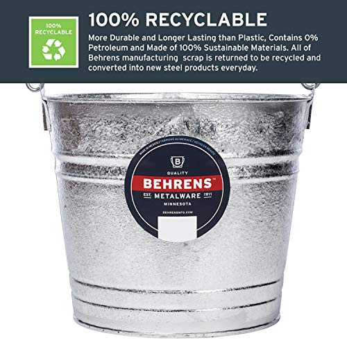 Behrens 1212 12-Quart Steel Pail - size: 12 quarts, style: Hot Dipped