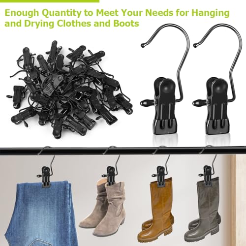 30Pcs Boot Hangers for Closet, Black, Heavy Duty