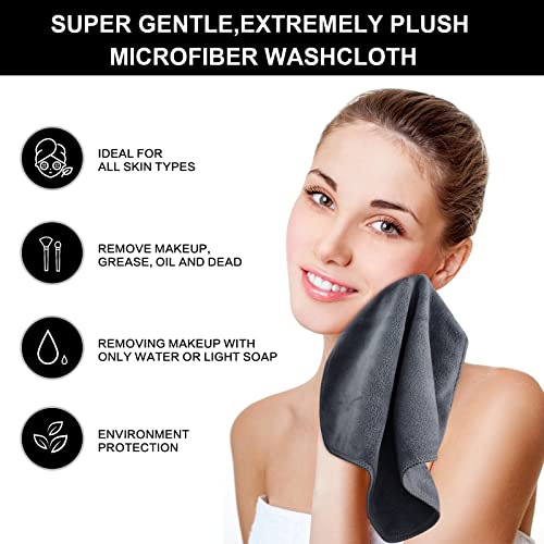 SINLAND Microfiber Facial Cloths Fast Drying Washcloth 12inch x 12inch (6pack, Blue+Navy Blue+Grey) - color: Blue+navy Blue+grey, size: 1 Count (Pack of 6)