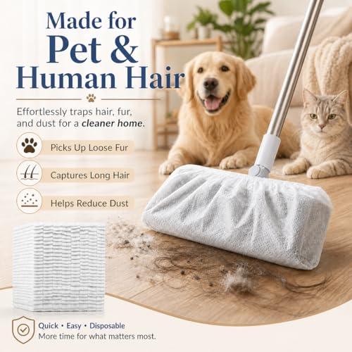RAINFLOW 100PC Disposable Broom Cover Dust Wipes