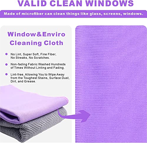 Norwεx Basic Package - Window Cleaning Cloth (Purple) and EnviroCloth (Grey), Microfiber Cleaning Cloth, Streaks Schatches Free, Just Add Water (Purple 1 Pack, Grey 1 Pack). - color: Purple and Grey