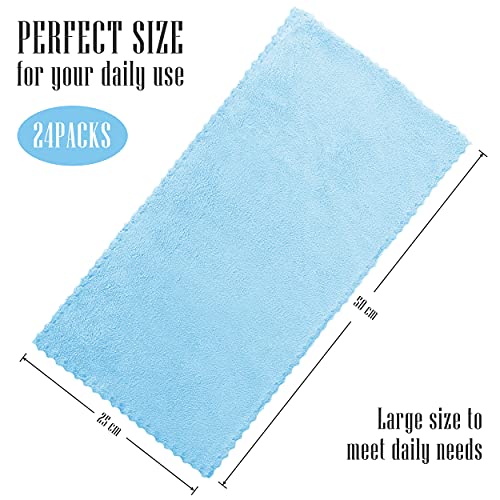 Sunny zzzZZ 24 Pack Kitchen Dishcloths - Does Not Shed Fluff - Reusable Dish Towels, Dish Cloths, Super Absorbent Coral Fleece Cleaning Cloths, Fast Drying, 10 x 20 Inch (Aquamarine) - color: Aquamarine, size: 10 x 20 Inch