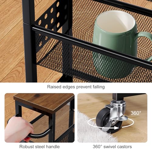 Laundry Room Slim Rolling Cart with Wheels for Between Washer and Dryer Gap - color: Classic Black, size: 9.1″ Wide