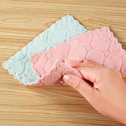 Hypermotion Microfiber Cleaning Cloth, Kitchen Towels, Double-Sided Microfiber Towel Lint Free Highly Absorbent Multi-Purpose Dust and Dirty Cleaning Supplies for Kitchen Car Cleaning. Pack of 12 - color: Multicolor