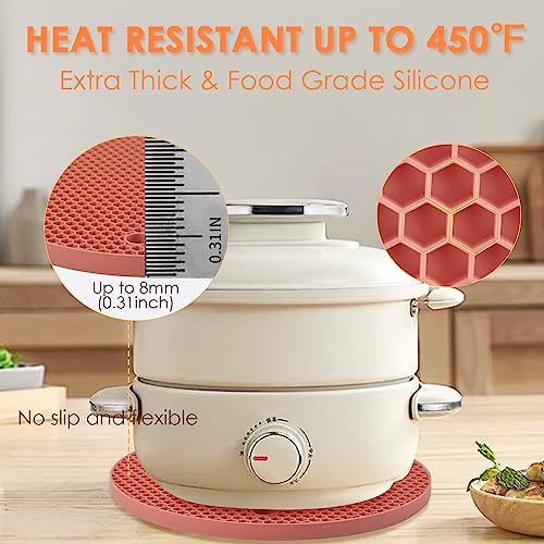 4 Pack Trivets for Hot Dishes, Silicone Pot Holders Hot Pads for Kitchen, Silicone Trivets for Hot Pots and Pans, Hot Plates to Protect Table Quartz Countertops Heat Resistance to 450°F, Nordic Orange - color: 01 Orange, size: 7x7in