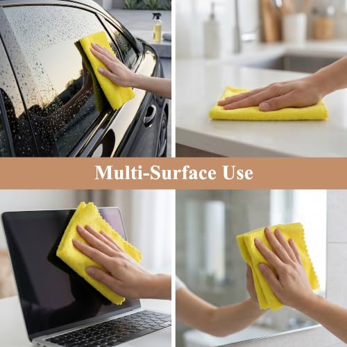 30 Pack Microfiber Cleaning Cloths, Dish Towels for Kitchen, Car, Bathroom - color: Yellow