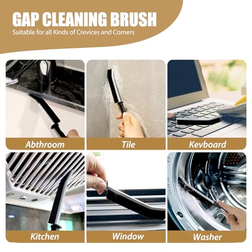 15Pcs Hard Bristle Crevice Cleaning Set,Grout Cleaner Brush,Deep Cleaning of Kitchens and Bathrooms' inaccessible Corners and Recesses