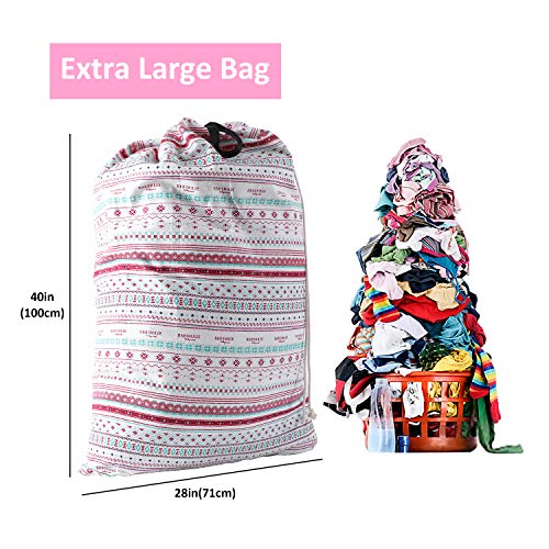 SWISSELITE Heavy Duty Laundry Bag, Large Travel Dirty Clothes Bag - color: Bohemia