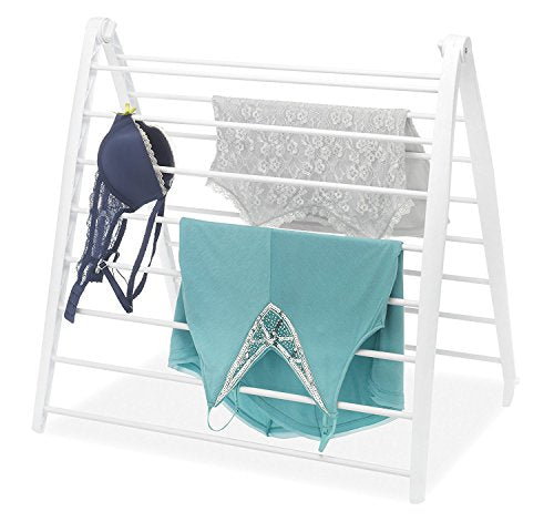 Whitmor Spacemaker Folding Drying Rack, Freestanding Indoor Clothes Dryer, Space Saving Compact Design, 6"L x 26"W x 51.5"H, White - color: White