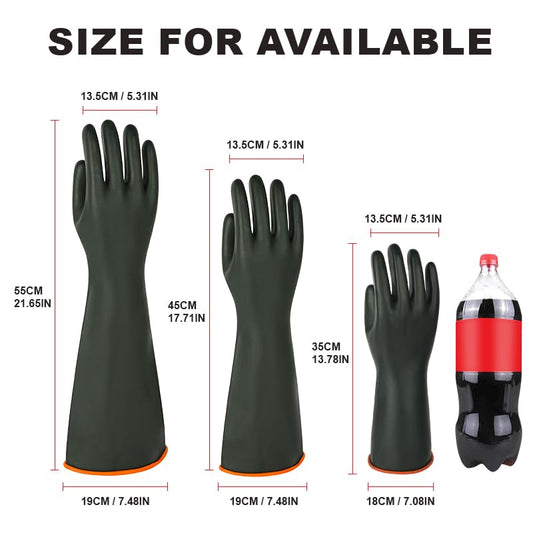 North Tower Heavy-Duty Latex Chemical Resistant Gloves,Long Rubber Gloves - size: 22”