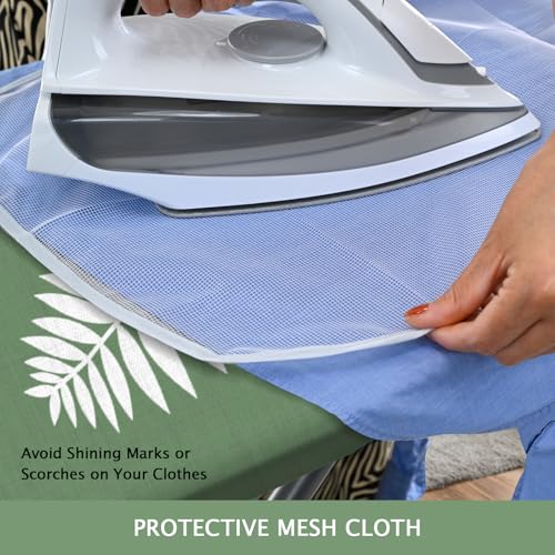 SheeChung 12.5"x32" Small Ironing Board Cover and Pad,Mini Iron Board Cover - color: Green+leaf, size: 32"L x 12.5"W