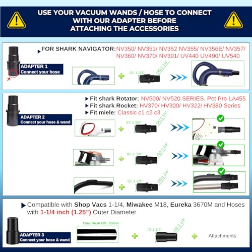 for Shark Vacuums: Hardwood Floor Brush Head, Horsehair Dust Brush Attachment plus Vacuum Extension Wands (for Shark Rocket HV300 HV301 HV322 HV320 & UV725, UV900 & Rotator NV500 NV501) - style: for Shark Rocket HV300 and NV500 series