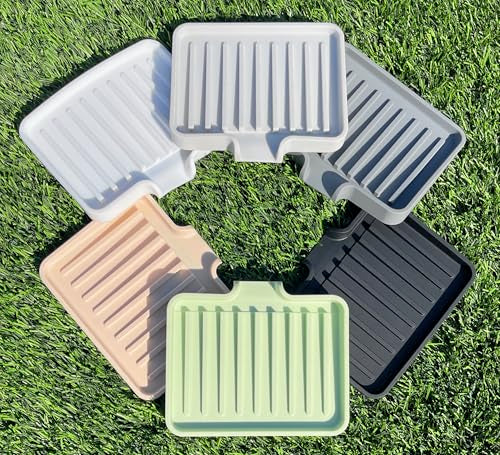 Silicone Soap Dish Tray and Sponge Holder with Drain Chute, Rectangular, Kitchen and Bathroom Sink Organizer (Black, 5.2"x4" (Set of 2), 7.2 Ounces) - color: Black, size: (SM) 5.2"x4" (2pcs)