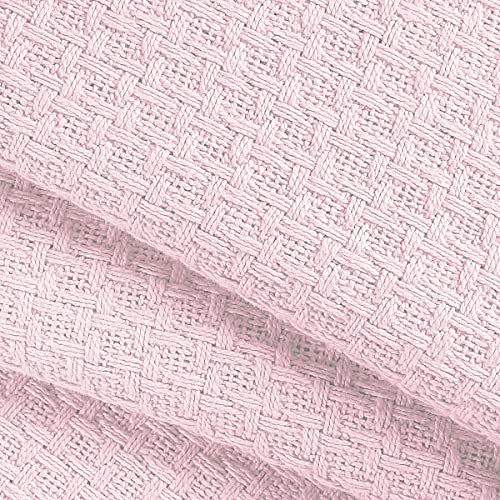 Belizzi Home 100 Cotton Bed Blanket, Breathable Bed Blanket Twin Size, Cotton Thermal Blankets Twin, Perfect for Layering Any Bed for All Season, Baby Pink - color: Baby Pink, size: Twin (60 in x 90 in)