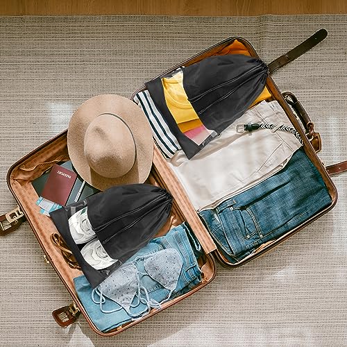 Black Travel Shoe Bags - 10 Pcs Non-Woven Packing Bags with Clear Window - color: Black, style: 10 Pack