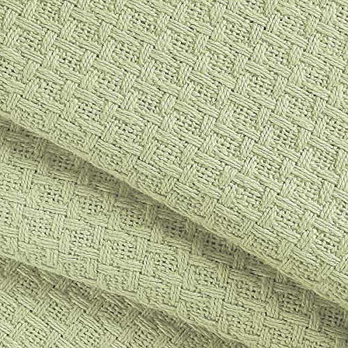 BELIZZI HOME 100% Cotton Bed Blanket, Breathable Bed Blanket Twin Size, Cotton Thermal Blankets Twin, Perfect for Layering Any Bed for All Season, Sage Green - color: Sage Green, size: Twin (60 in x 90 in)