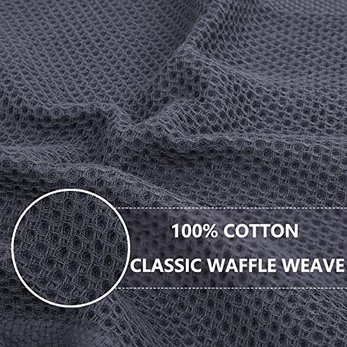 Homaxy 100% Cotton Waffle Weave Kitchen Dish Towels 6-Pack, Dark Grey - color: Dark Grey, size: 13 X 28 - 6 Pack