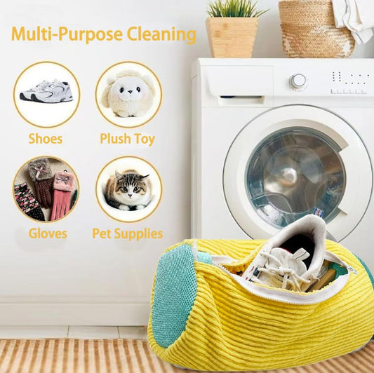 Shoe Washing Machine Bag 2pcs Laundry Bags for Washer & Dryer Deep Cleaning Machine for All Shoes Type Shoe Cleaning Bag with Zipper (Yellow) - color: Yellow 2Pcs