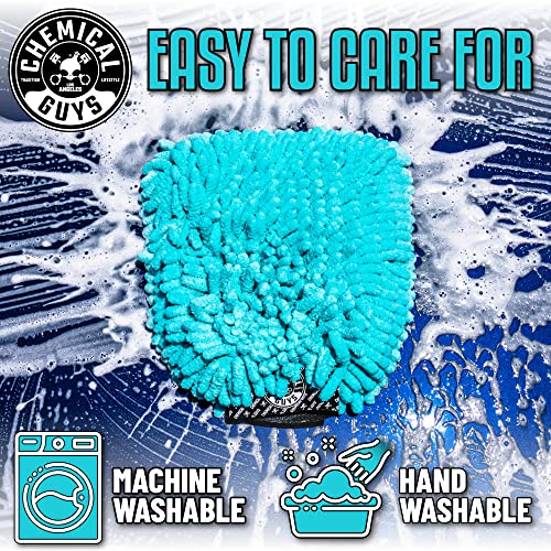 Chemical Guys, Big Noodle Chenille Microfiber Wash Mitt, Turquoise, 11 x 12 - size: Large