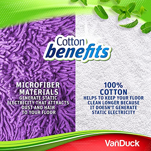 VanDuck Reusable 100% Cotton Mop Pads for Swiffer Sweeper (2-Pack) - color: Wet&dry (White), size: 2 Count (Pack of 1)